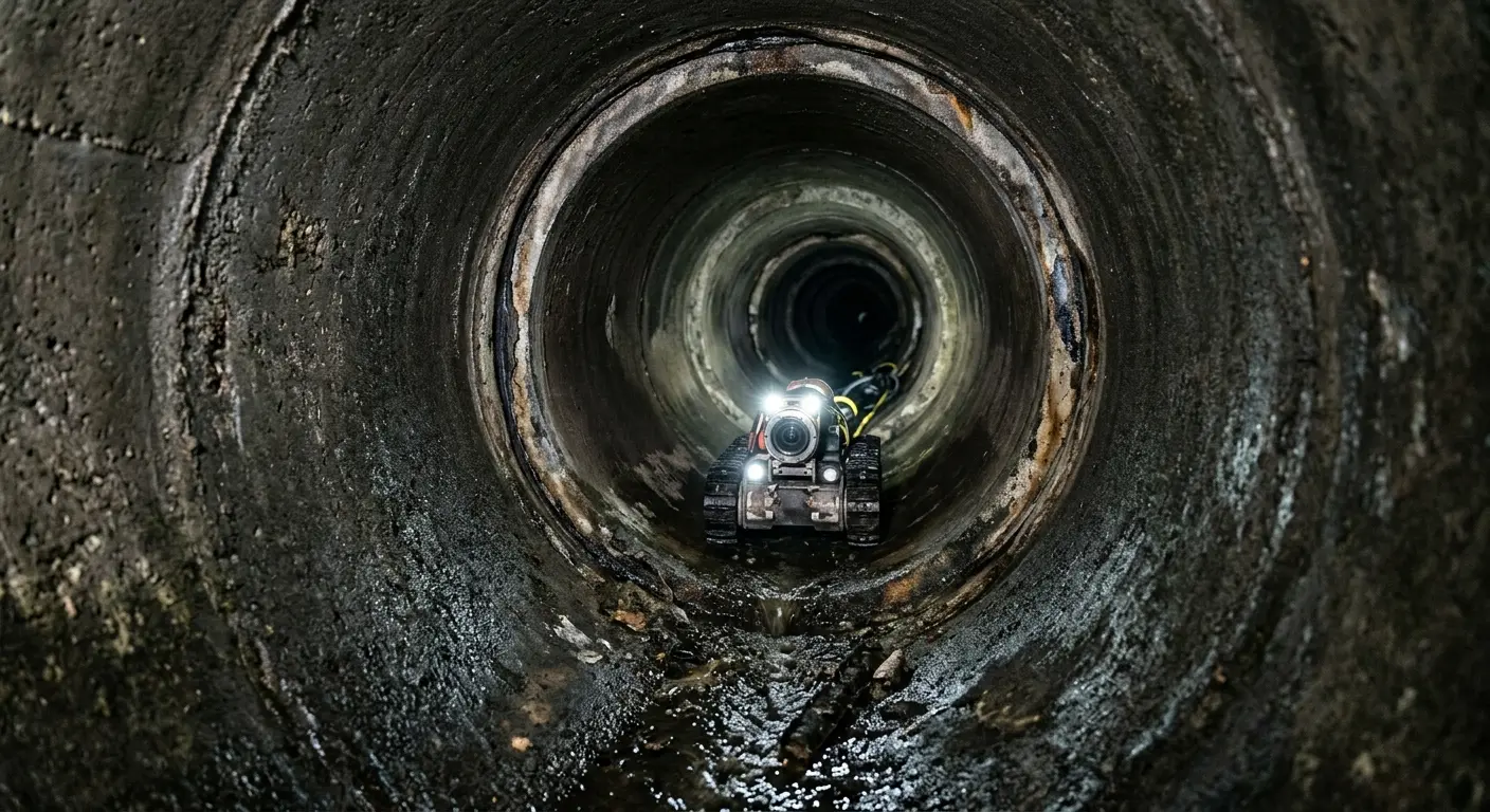 Robotic sewer camera inspecting pipe interior for Sewer Line Cleaning in Steelton